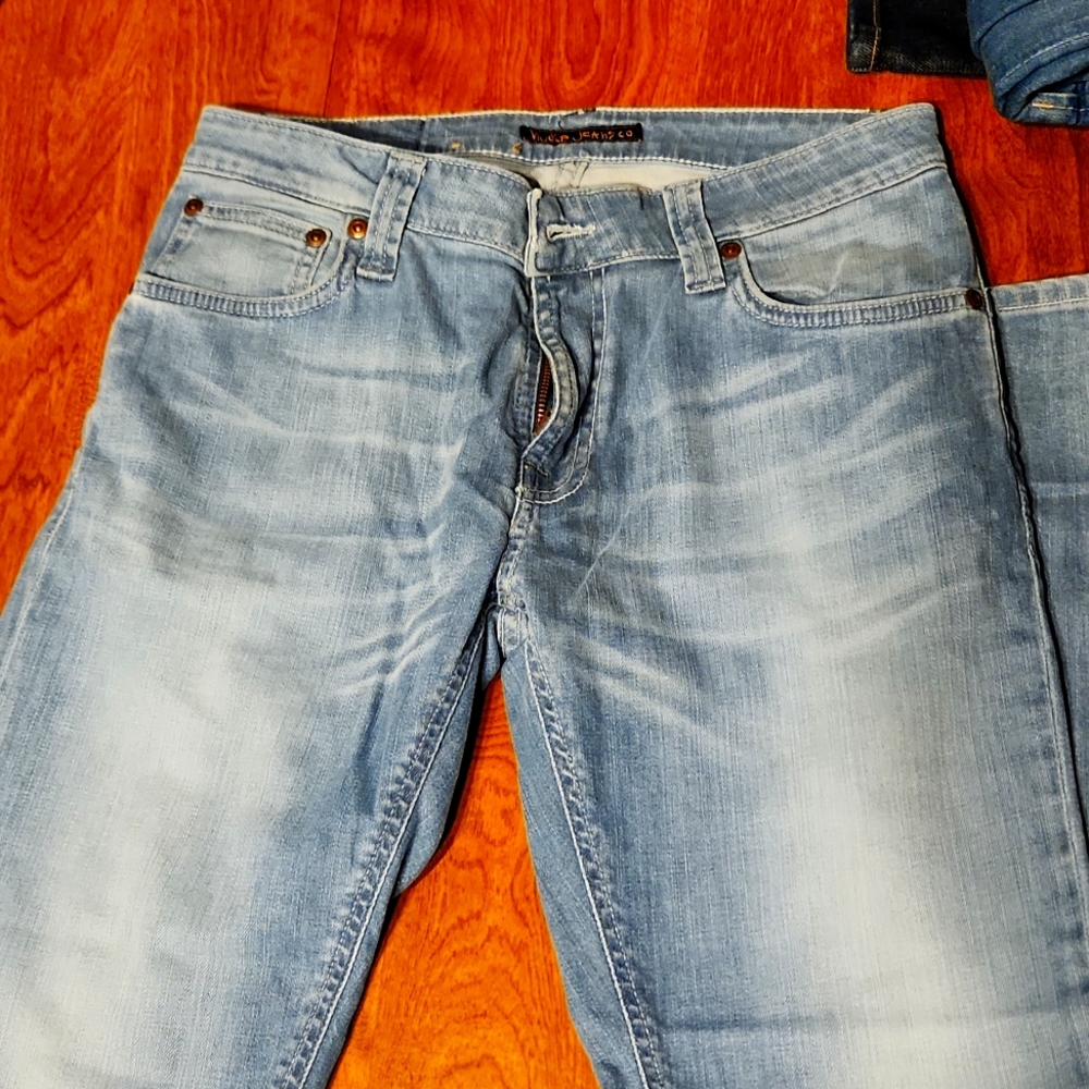 Nudie Jean's Skinny Linn 30×32 Pale River (Light Blue)